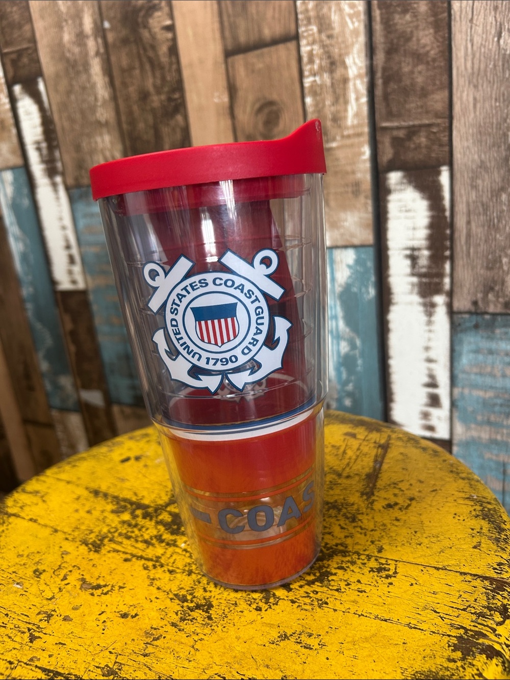 United States Coast guard cup with lid